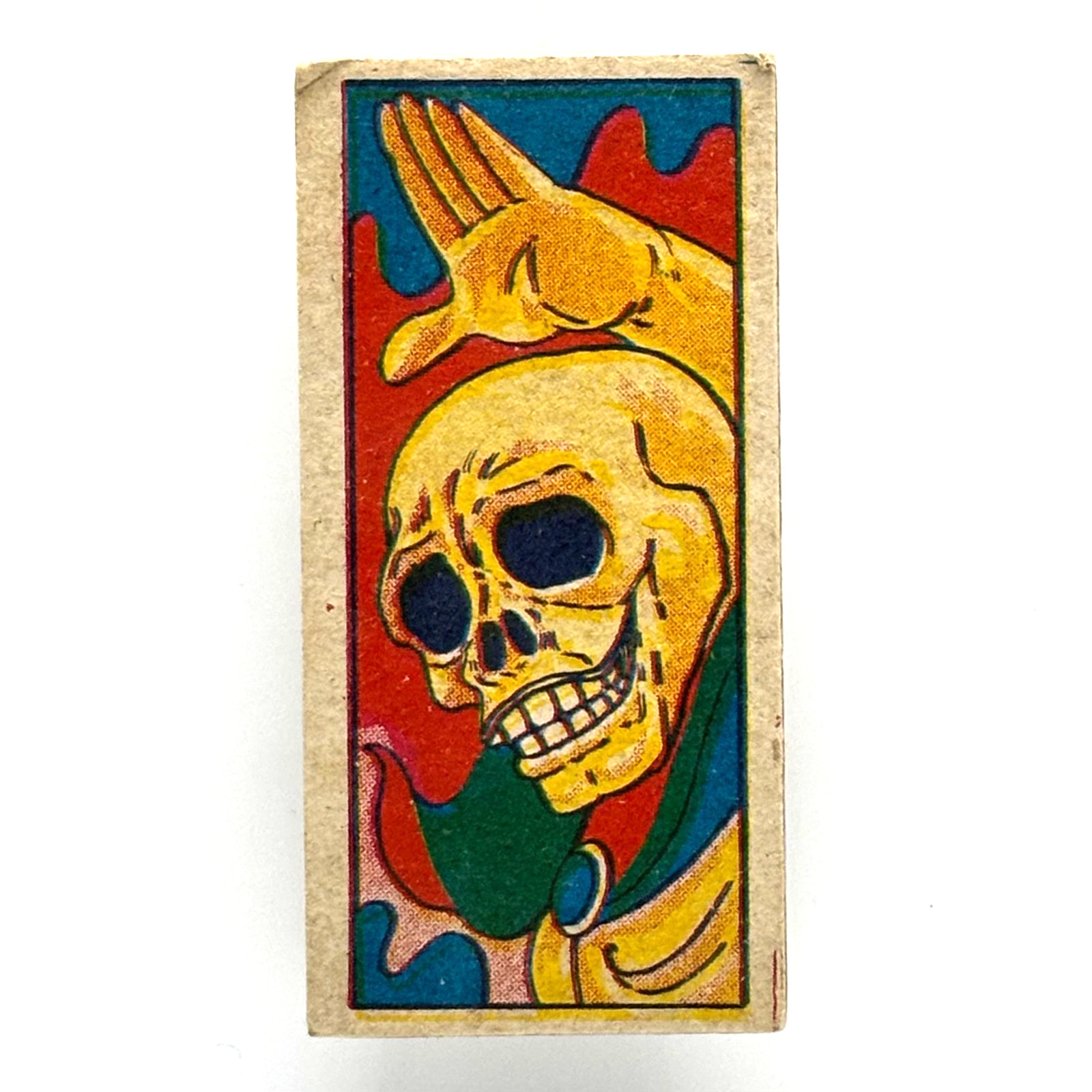 Vintage Skeleton Hero Golden Bat Menko Card Showa Japan Skull Paper Toy Rare