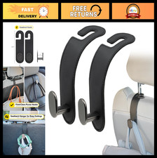 Car Headrest Hooks 2-Pack - Seat Back Hangers for Bags Purses, Travel Essent