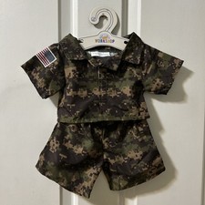 Build A Bear Workshop Military Uniform Digital Camo Army Outfit New 