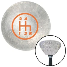 Orange 4 Speed Shift Pattern - 4RDR Clear Retro Metal Flake Shift Knob M16x1.5