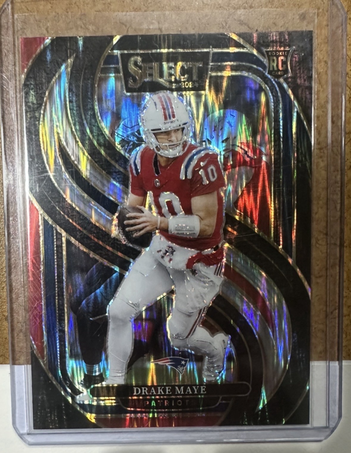 2024 Panini Select - Premier Level Drake Maye #113 Red & Blue Shock Prizm (RC)