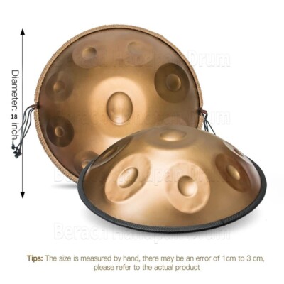 Handpan 440Hz D Minor 22in 10 Note Handle Steel Tongue Drum Large Percussion