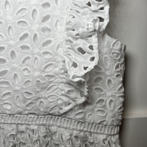 Lilly Pulitzer White Madelina Dress Oval Flower Petal Eyelet Pattern Girls 10 - Picture 4 of 14