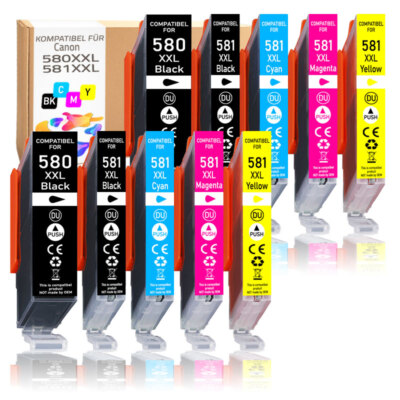 10er Tintenpatronen Multipack PGI580 CLI581 XXL für Canon TS6250
