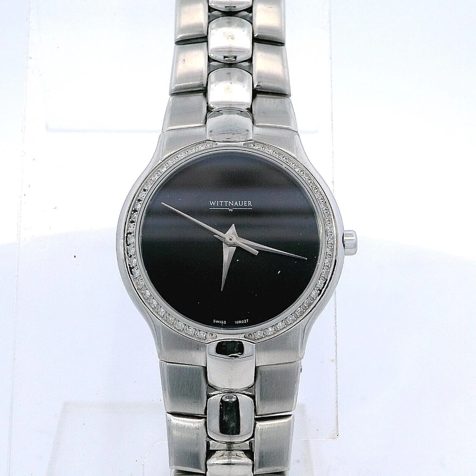 Женские часы Wittnauer 10R027 Biltmore с бриллиантовым акцентом черный циферблат нержавеющая сталь - Изображение 2 из 4