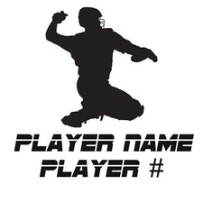Baseball Player Catcher Graphic  Vinyl Decal Car Truck Windows laptop notebook