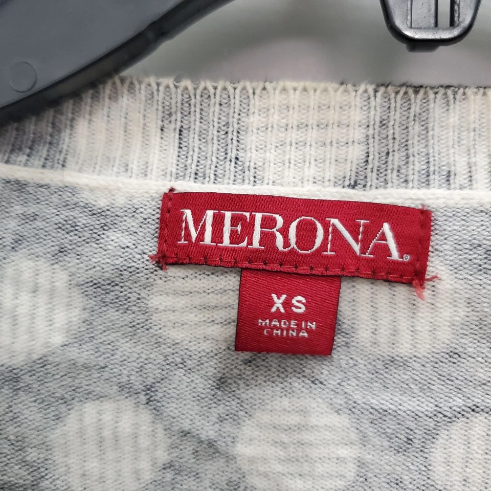 Cárdigan para mujer Merona Y2K negro blanco a lunares tejido suave 3/4 botones talla XS Foto 4 de 4