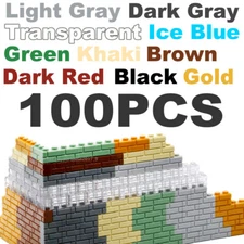 ️100x 1x2 LIGHT BLUISH GRAY Modified Masonry Profile Fit Bricks Wall 98283 Lot