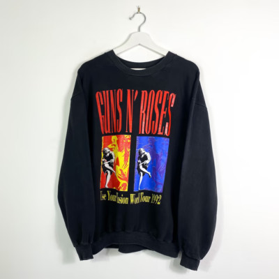 Vintage Guns n Roses Sweater Gr.L Herren Schwarz Use your Illusion Tour 1992 90s