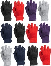 Yacht Smith 12 Pairs Winter Warm Acrylic Womens Gloves, Assorted Solid Colors