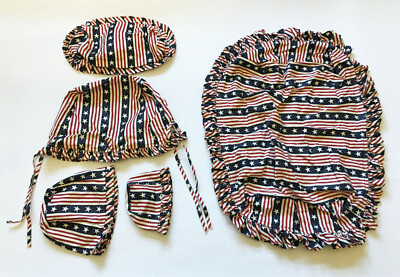 Longaberger Stoff Korb Einlagen - 5er Set - Stern-Spangled Streifen - USA Flagge
