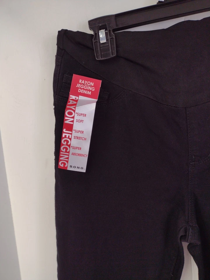 Pantalones de mezclilla ajustados suaves elásticos de rayón de maternidad panel completo S.O.N.G Foto 3 de 4