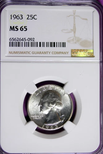1963 - NGC MS65 WASHINGTON QUARTER!!   #B35186