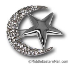 Lot of 12 Moon Star Brooch in Silver vintage Crescent Moon Brooch Lapel Pin