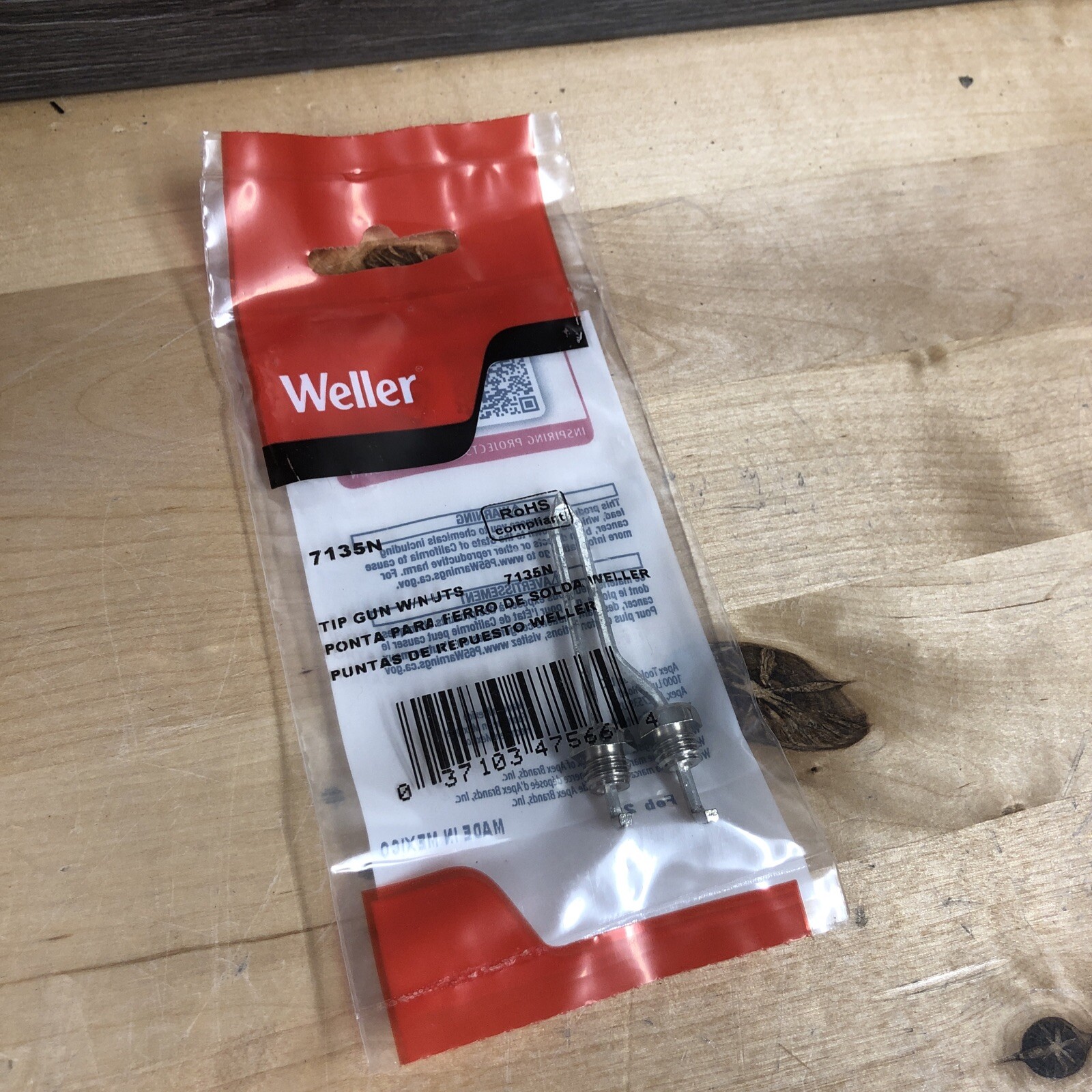 Weller 7135N Replacement Soldering Gun Tip with Nuts for 8200 gun New