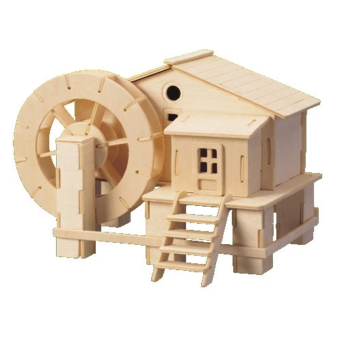 ETNA ILAWA Wassermühle 3D Holzbausatz Wasserwerk Holz Anlage Haus Steckpuzzle Holzpuzzle