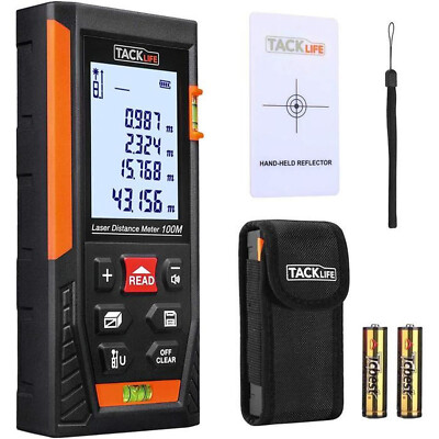 TACKLIFE 100m Digitaler Laser Messgerät Entfernungsmesser Pythagoras LCD Display