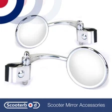 Round Clamp on Legshield Mirror | Vespa/ Lambretta Scooters LEFT AND RIGHT SIDE