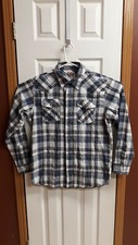 Wrangler Jeans Co. Pearl Snap Button Shirt Long Sleeve Plaid Men's Size Medium