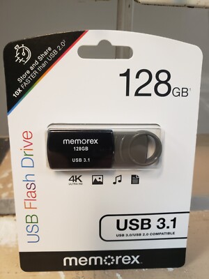 128GB USB 3.1 Flash Drive 4K Ultra HD By Memorex