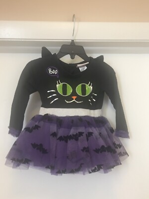 Halloween Little Lass Girl's Cat Bat TuTu Dress Size 12 Months New No Tag