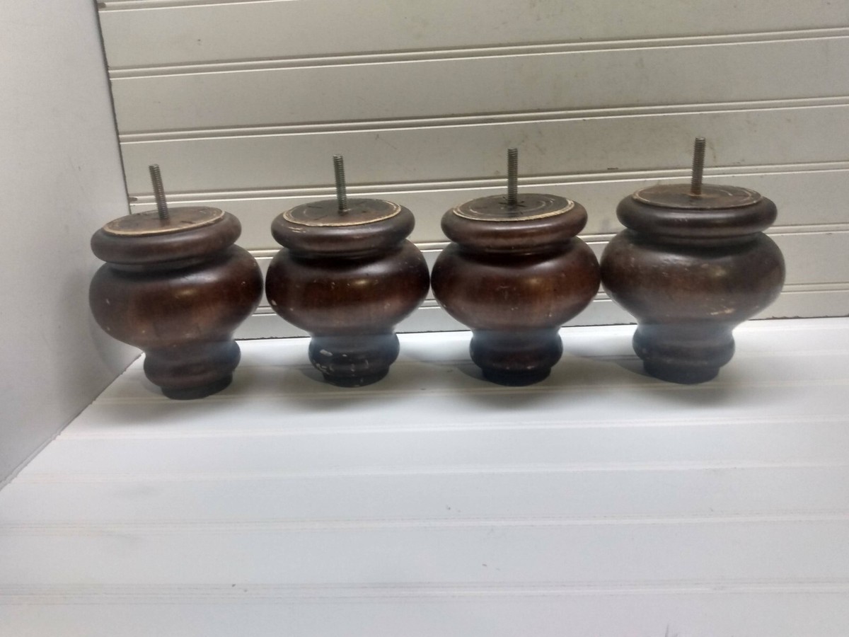 Wooden Replacement Furniture Bed Couch Chair Pedestal Leg Screw In Set