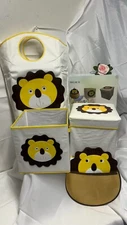 Nursery Bins and Shelf Storage With Lundry Basket Organizer Baby Room Lion Set