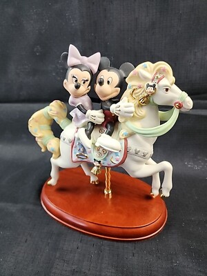 Lenox Disney Mickeys Carousel Horse Romance 2008 Figurine w/Minnie