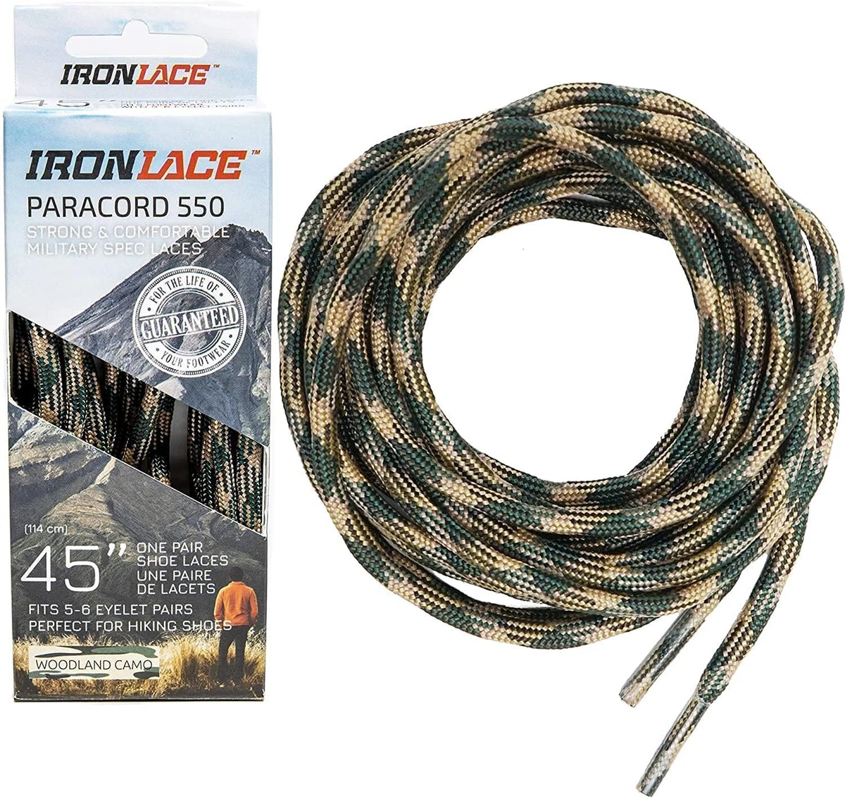 Ironlace Paracord 550, Bootlace, Shoelace, Runners, Hikers, Boots,  Casual