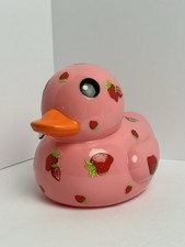JUMBO DAZZLE DUCKIE RUBBER DUCK COLLECTIBLE PINK STRAWBERRIES NEW NWT