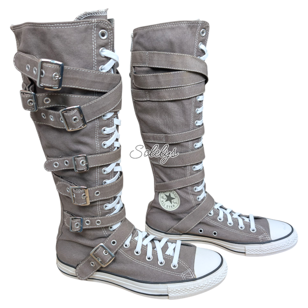Converse 2012 XXHI 7 Multi Strap Grey Buckle Knee High Sneaker