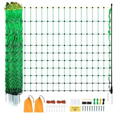 Electric Netting Fence Kit Sheep Cattle Fencing 35.4''H x 164'L with Posts Spikes