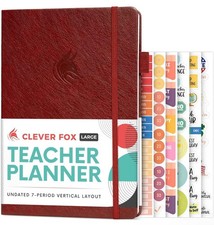 Clever Fox Teacher Planner School Calendars and Lesson 7X10 Sealed New
