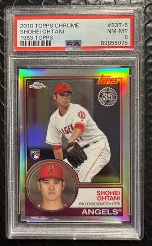 Shohei Ohtani Rookie 2018 Topps Chrome - 1983 Topps Refractor #83T-6 (RC) PSA 8