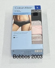 Calvin Klein Women's Ultra-Soft Stretch Cotton 3-Pack Hipster, Multicolor, L