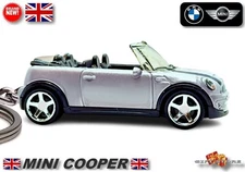 🎁🚦🆕 RARE CUSTOM KEY CHAIN SILVER NEW BMW MINI COOPER S CABRIO 💕NICE GIFT💕🎁