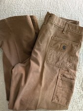 Carhartt Duck Carpenter Work Utility Pants Mens 38x30 B11-BRN Made In USA 2004