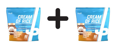 2 x Trained by JP Cream of Rice, Chocolate Hazelnut Spread - (11,50 EUR/kg)