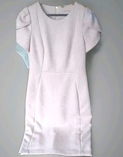 Calvin Klein Women's Faux Suede Tulip Sleeves Dress, Size 8, Dusty Rose Color.
