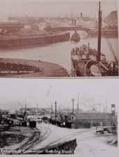 Old Postcard Of Barry Dock Entrance, with Free Photo Image Copy