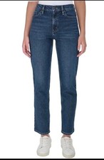 Calvin Klein Women High Rise Straight Leg Jean  Dark Blue  Sz-10