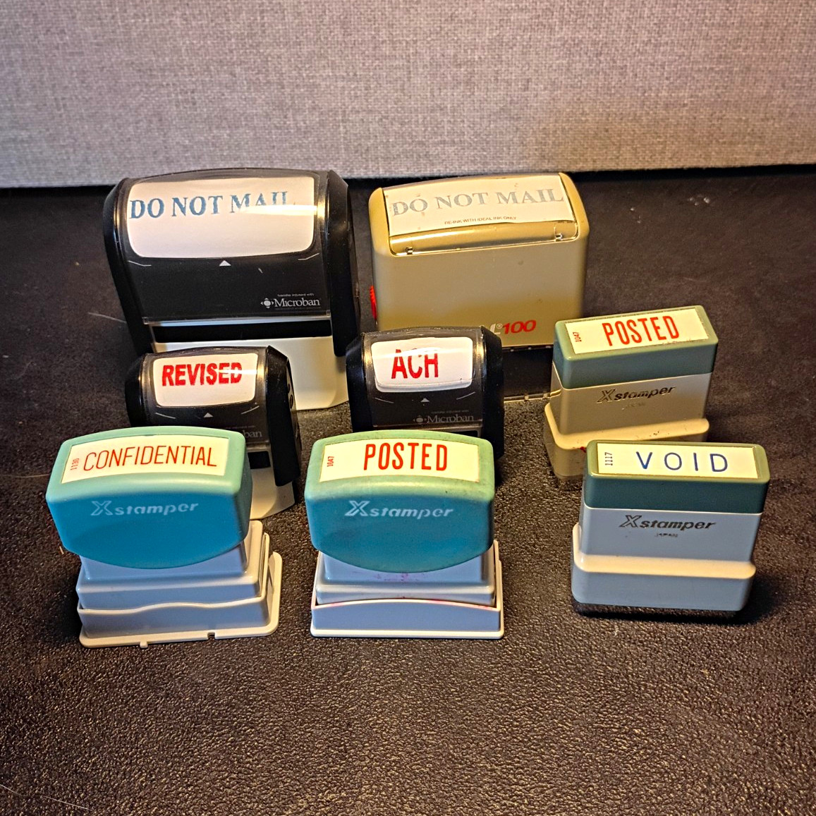 Xstamper IDEAL 100 Self-Inking Office Stamps Lot VOID Confidential Posted