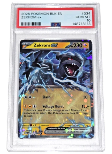 Pokémon Black Bolt ~ ZEKROM ex ~ PSA 10 ~ Double Rare 034/086