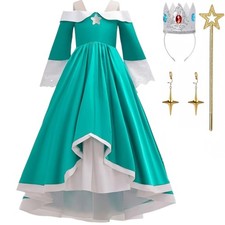 Szytypyl Princess Rosalina Costume for Girls One Shoulder 7-8 Years, Green
