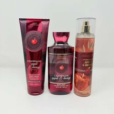 Bath & Body Works Champagne Apple & Honey set of 3 (mist, wash & cream)