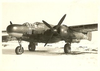 Org. Photo: US P 61 Night Figther Plane w/ 4 German Kills Recorded on Airfield!