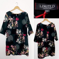 Marks & Spencer Grey Pink Floral  3/4 Sleeve Tunic Dress Size 18 BNWT