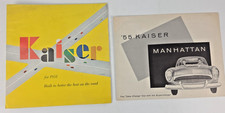 1955 Kaiser Manhattan Super Charger Brochure w/ Specs & 1951 Fold Out Poster