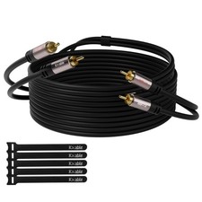 RCA Cable 125FT, 2RCA Male to Stereo Audio 125 Feet, Black
