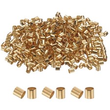 uxcell 500 Pcs Tube Crimp Beads, 2.5x2.5mm Copper 2.1 mm, Light Gold